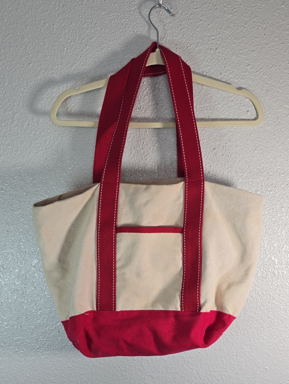 Canvas Tote Bag with Red Trim - Casual Everyday Carry